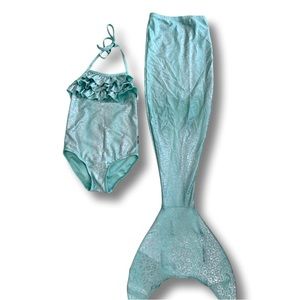 Girls Swimsuit with Mermaid Tail size S 5/6